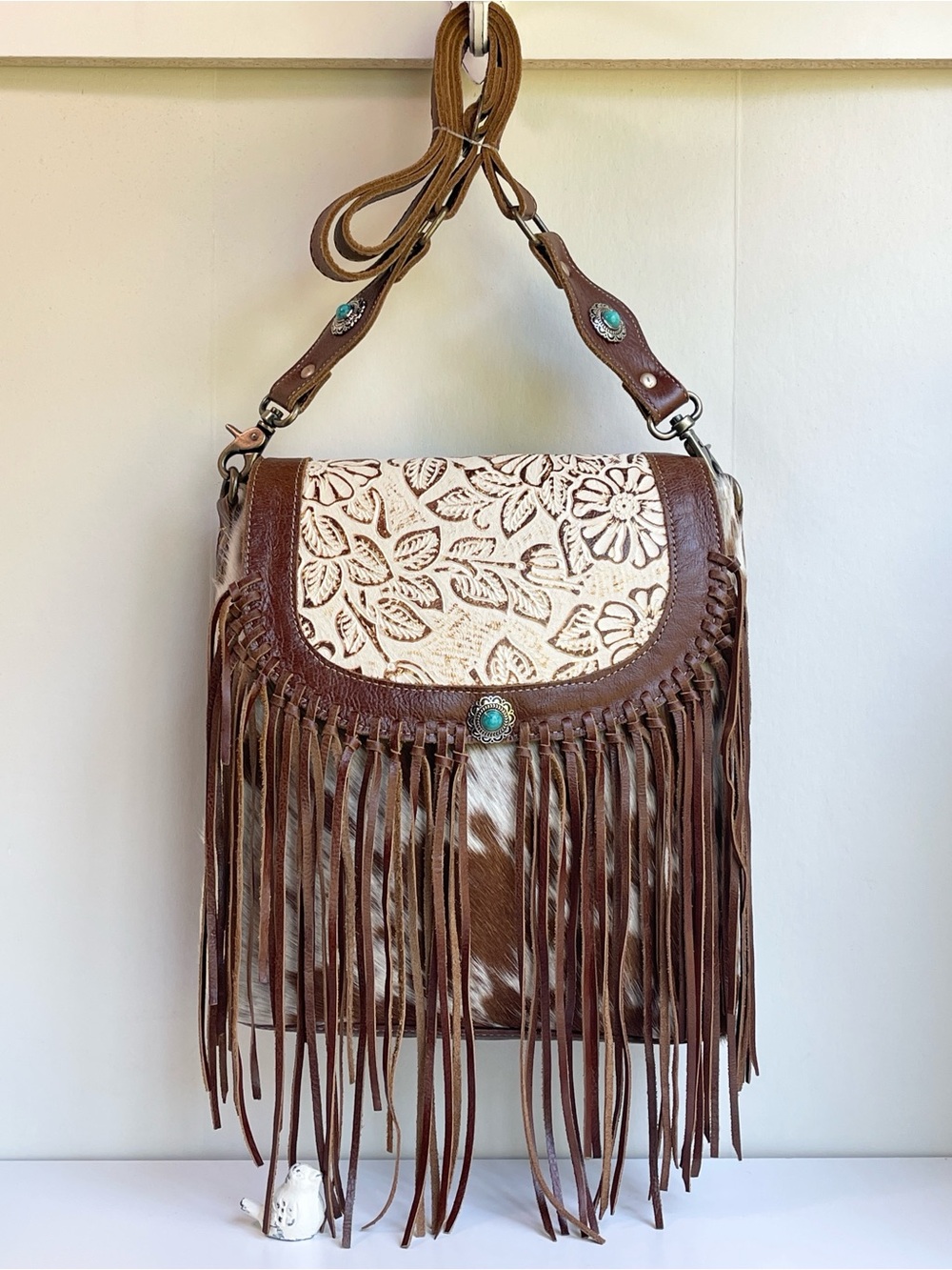 Myra Bag Gems Mesa Leather and Hairon Crossbody Bag New Without Tag 🏷️